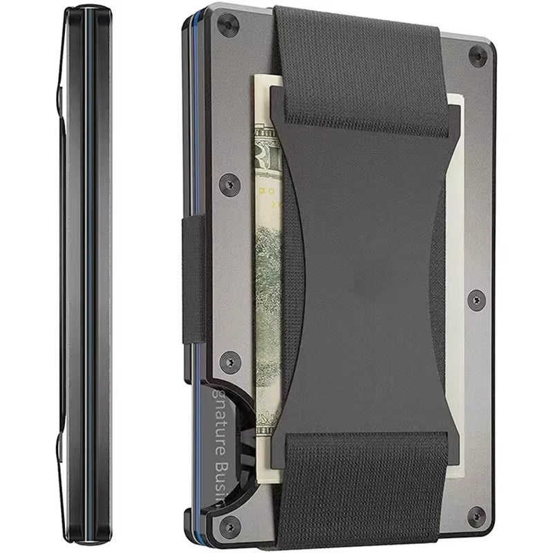 Rfid Credit Card Holder Slim Metal Magic Wallets Men Women Thin Mini Id Bank Cardholder Aluminium Alloy Case Wallet for Men