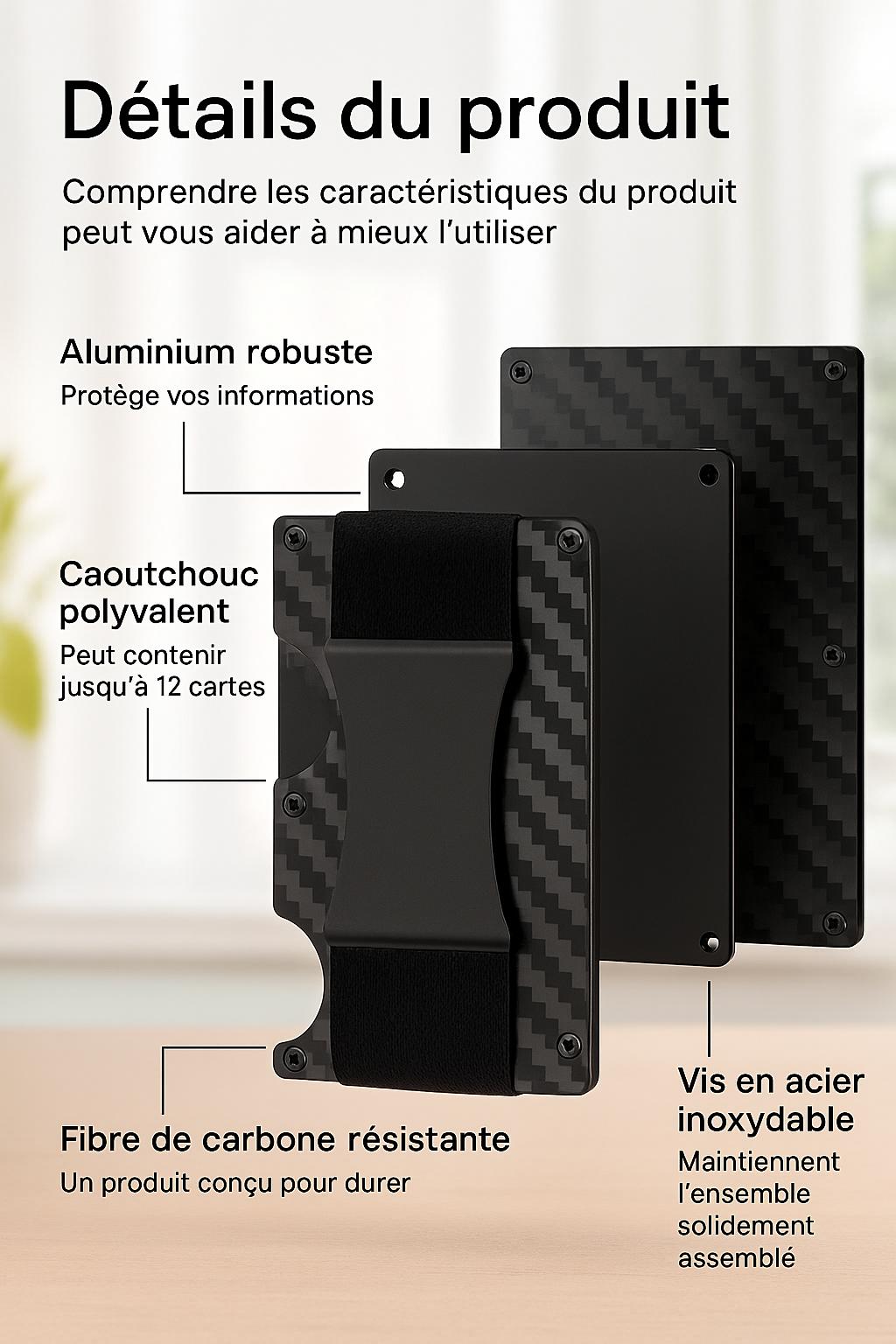 Porte-cartes Carbone