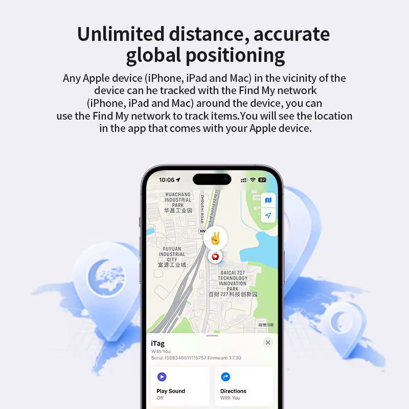 1/4 Pack Bluetooth GPS Tracker for Apple Find My Cars Anti-Lose Tracker Replacement for Airtag Car Keys Finder MFI Smart Tag
