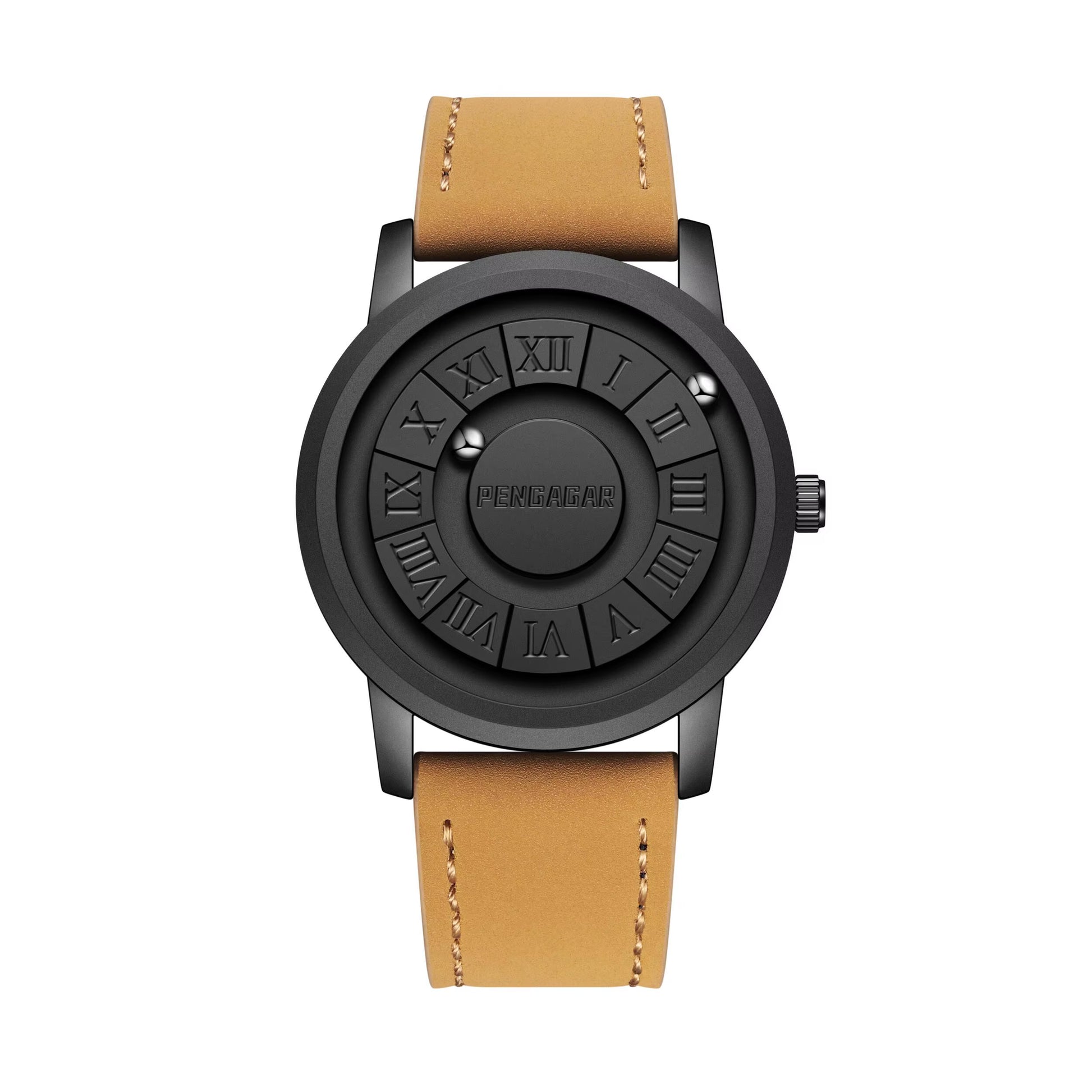 Men'S Watches Stainless Steel Quartz Watch Creative Scrolling Pointer Magnetic Force Wrist Clock Relogio Masculino +Box