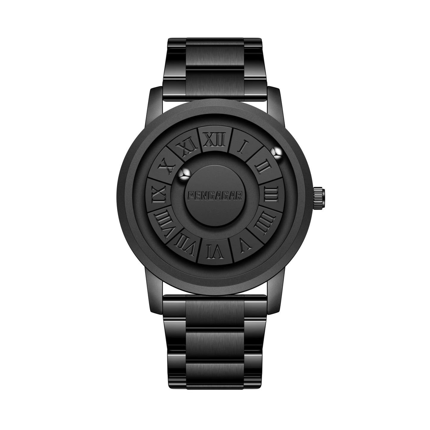 Men'S Watches Stainless Steel Quartz Watch Creative Scrolling Pointer Magnetic Force Wrist Clock Relogio Masculino +Box