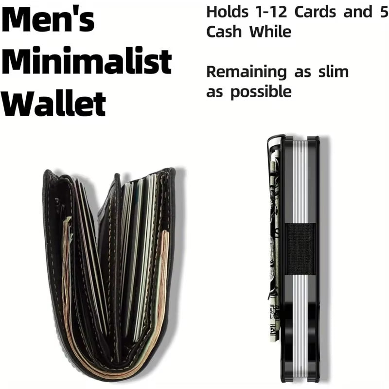 Front Pocket RFID Blocking Minimalist Wallet for Men - 2025 Slim Mini Fashion Wallet - Metal Wallet with Money Clip for Unisex